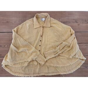 Oli and Hali Oversized Gauze Button‎ Up Yellow Small/Medium